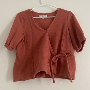 Madewell Texture and Thread Wrap Tie Top